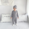 Baby Long Sleeve Rompers Knitted Sweater Cute Animal Ears Hat Kids Fleece Bodysuit Boy Girls Sets Baby Onesies Clothes