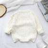 Kids Knitted Sweater Infant Solid Round Neck Pullover Trims Long Sleeve Sweaters Durable Tops