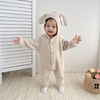 Baby Long Sleeve Rompers Knitted Sweater Cute Animal Ears Hat Kids Fleece Bodysuit Boy Girls Sets Baby Onesies Clothes