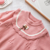 Kids Knitted Sweater Infant Solid Round Neck Pullover Trims Long Sleeve Sweaters Durable Tops