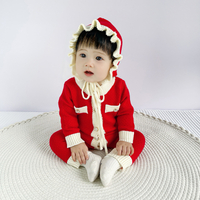 Knitted Baby Clothes Rompers Newborn Jumpsuit OEM Girl Hat Thick Warm Baby Romper