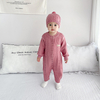 Baby Long Sleeve Rompers Knitted Sweater Cute Animal Ears Hat Kids Fleece Bodysuit Boy Girls Sets Baby Onesies Clothes