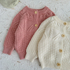 Kids Knit Cardigan Knitted Girls Sweater Tops Children Button Custom Kids Pointelle Cardigans Korean Style