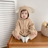 Baby Long Sleeve Rompers Knitted Sweater Cute Animal Ears Hat Kids Fleece Bodysuit Boy Girls Sets Baby Onesies Clothes