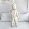 Baby Long Sleeve Rompers Knitted Sweater Cute Animal Ears Hat Kids Fleece Bodysuit Boy Girls Sets Baby Onesies Clothes
