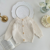 Kids Knit Cardigan Knitted Girls Sweater Tops Children Button Custom Kids Pointelle Cardigans Korean Style