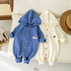 Baby Knitted Romper Infant Buttons Down Chunky Sweaters Onesies Plain New Born Baby Winter Knit Clothes Kids Jumpsuits