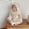Baby Long Sleeve Rompers Knitted Sweater Cute Animal Ears Hat Kids Fleece Bodysuit Boy Girls Sets Baby Onesies Clothes