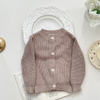 Hot Selling Oversized Baby Knitted Cardigan Custom Toddler Child Plain Sweater Jackets Clothing Spring Baby Knit Cardigans