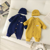 Sustainable Baby Knitted Autumn Warmth Jumpsuit Hot Sale Cotton Sweaters Breathable Cute New Born Unisex Rompers Clothes